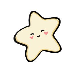 a cute little star sticker on a white background