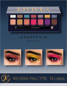 the eyeshadp and eyeliner palette are all in different colors, including pink, yellow