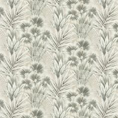 an image of a wallpaper pattern with leaves on the back and grey, white and gray colors