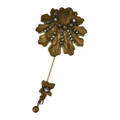 Miriam Haskell Russian gold and crystal rose montees baroque shell stickpin brooch. 1950's USA. Excellent condition. L 3.50", W 1.75" Broche Chanel, Artichoke Lamp, Antique Fashion, Miriam Haskell, Scallop Shells, Crystal Rose, Designer Fashion Jewelry, Mid Century Modern Furniture, Fashion Sale