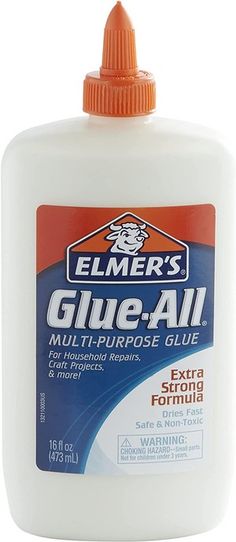 a bottle of glue - all multi purpose glue with orange cap on the top and bottom