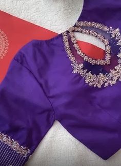 Here Are The Latest Designs For Bridal Blouses With Maggam Work. The Maggam Work With Kundan, Thread And Spring Can Be Customised Along With The Cloth Color You Want To Choose. Having These Kind Of Maggam Work Blouses Is Very Trendy For Traditional Gatherings And Poojas.  This Enhances The Beauty Of Any Saree When This Is Teamed Up With Different Kind Of Maggam Designs. The Combination Of Aari And Zardosi Works Make This Maggam Designs Look Very Elegant And Beautiful. We Customize The Blouse As Blouse Aari Work, Blue Blouse Designs, Netted Blouse Designs, Maggam Work Blouse, Latest Model Blouse Designs, Cutwork Blouse Designs