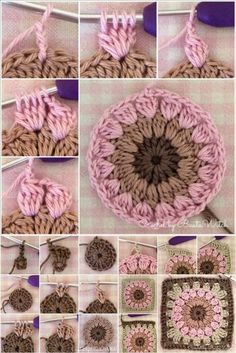 the steps to crochet are shown in different ways