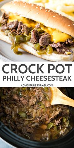 crock pot philly cheesesteak is an easy and delicious meal that's ready in under 30 minutes