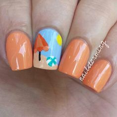 Nails Beach Themed Nails, Beach Nail Art, Cute Nail Art, Beach Nails, Creative Nails