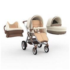 the baby stroller is designed to look like it has two seats