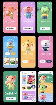 the app is designed to look like an animal character, with different colors and shapes