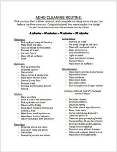 the cleaning checklist is shown in this image