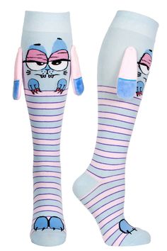 NOVELTY SOCKS | Sleeping beauty with ears for back to school Crazy Socks For Kids, Cat Mermaid, Bunny Cat, Silly Socks, Womens Knee High Socks, Animal Socks, Unique Gifts For Kids, Halloween Socks, Sock Animals