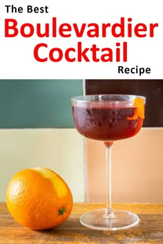 Follow our bourbon Boulevardier cocktail recipe and make the classic cocktail at home in just five minutes. | Bourbon Boulevardier| Bourbon Boulevardier Recipe | Boulevardier Cocktail | Classic Cocktail | Buffalo Trace Bourbon Based Cocktails, Batch Bourbon Cocktail, Boulvedier Cocktail, Simple Bourbon Cocktails, Boulevardier Cocktail Recipe, Sweet Vermouth Cocktails, Bourbon Craft Cocktails, Boulevardier Cocktail, Bulleit Bourbon Cocktails