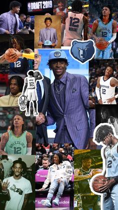 a collage of basketball players and their coaches