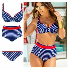 #ad Great shopping ideas for Pour Moi Starboard Navy Underwired Bikini Top or Stripe or Control Bikini Brief, Women's Swimwear Nautical Swimwear For Beach Season, Nautical Swimwear For Beach Season And Poolside, Nautical Swimwear For Poolside And Beach Season, Retro Swimwear For Beach Season Swimming, Nautical Swimwear For Summer, Retro Underwire Swimwear For Vacation, Retro Underwire Swimwear For Poolside, Nautical Swimwear, Wonder Bra