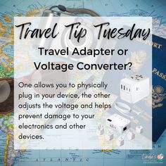 travel tip tuesday - travel adapter or voltage converter? one allows you to physically plug in your device, the other adjusts the voltage and helps prevent damage