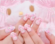 Somebunny Loves You, Cute Pink Nails, Pink Images, Crazy Nails, Soft Nails, Pink Bling