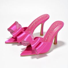 Barbie Heels, Barbie Bag, Pointy High Heels, Bling Sandals, Hot Pink Heels, Pink Passion, Barbie Shoes, Pink High Heels, High Heel Mules