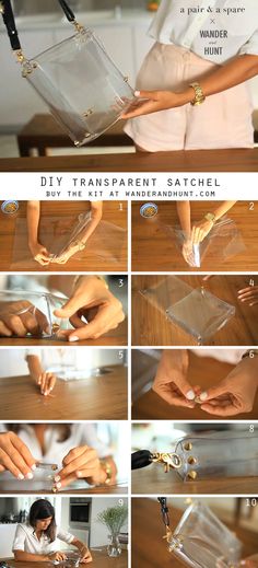 how to make a diy transparent fabric satchel for your home decorating project