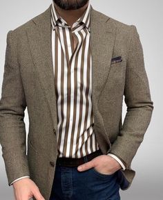 Blazer Outfits Men, Mens Fashion Blazer, Men's Formal Style, Men Fashion Casual Shirts, Men Stylish Dress, Traje Casual