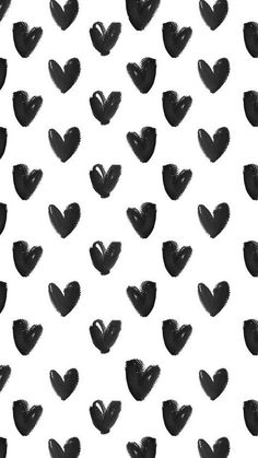 black hearts are drawn on a white background