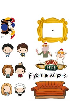 the friends stickers are all different colors