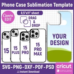 phone case sublimation templates for iphone 11x16, 15x20, and