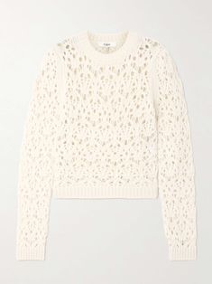 CHLOÉ Open-knit wool sweater Chloe Clothing, Pointelle Knit, Wool Jumper, Exclusive Fashion, Fall Sweaters, Wool Sweater, Knitwear Women, Jeans Dress, Wool Sweaters