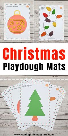 christmas playdough mats for kids to make