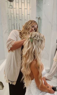 Hair Waterfall Braid, Bridal Hair Down, Waterfall Braid, Long Hair Wedding Styles, Hair Done, Trendy Wedding Hairstyles, Wedding Hair Inspiration, Wedding Hair Down, Wedding Hairstyles For Long Hair