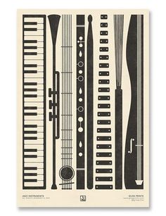 a poster with musical instruments on it