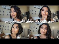 Overnight Curls Short Hair, Curl Overnight, Braids Overnight, Easy Heatless Curls, Heatless Curls Short Hair, Foil Curls, Curls For Short Hair, Waves Overnight, Overnight Heatless Curls