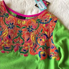 Never Worn. Includes Tags. Size Medium. Bright Truck Art Embroidery. Message Me If Interested! Green Embroidered Top For Festive Occasions, Green Intricately Embroidered Festive Top, Festive Green Top With Floral Embroidery, Green Long Sleeve Top With Intricate Embroidery, Festive Multicolor Embroidered Top With Resham Embroidery, Festive Multicolor Resham Embroidered Top, Festive Green Embroidered Floral Top, Green Long Sleeve Embroidered Top, Festive Green Floral Embroidered Top