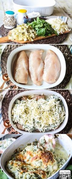 four different types of food in bowls on a table