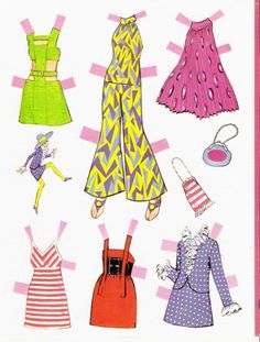 an image of paper doll clothes and accessories