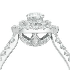 an engagement ring with diamonds on it