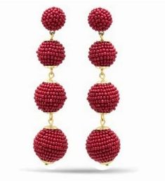 Seed Bead Balls and jute Gold Post Earrings SIZE: Approximately 3.2" Seed Bead