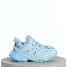 Blue Nylon Sneakers For Streetwear, Blue Nylon Sneakers With Round Toe, Blue Nylon Sneakers With Rubber Sole, Blue Nylon Sneakers With Vibram Sole, Luxury Blue Sneakers With Rubber Sole, Blue Balenciaga Shoes, Balenciaga Sneakers Outfit, Sweet 16 Outfits, Balenciaga Sneakers