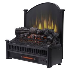 Instantly retrofit your existing fireplace by adding both flame effect and heat with this Pleasant Hearth electric insert. Energy efficient LED technology powers this log set, and it's easily installed by plugging into any 120 Volt outlet. Add instant ambiance to your fireplace and heat a room up to 400-sq ft at the same time. The insert comes with a convenient removable back panel allowing you use with our without fireback. Remote control included. Pleasant Hearth 23.03-in W 4777-BTU Black Electric Fireplace Logs with Heater Remote Control Included | LK-24 Technology Powers, Electric Fireplace Logs, Bed Fan, Black Electric Fireplace, Electric Logs, Stove Heater, Fireplace Logs, Electric Fireplace Insert, Wall Mount Electric Fireplace