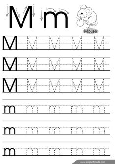 the letter m is for mouse handwriting worksheet with an upper and lower case