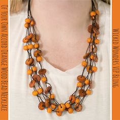 Over 4,000 more pieces available! Everything $5 +s&h  http://WickedWondersVIPBling.com  #DontMissaBlingThing Multiple Necklaces, Orange Jewelry, Orange Necklace, Orange Wood, Wood Bead Necklace, Paparazzi Accessories, Paparazzi Jewelry, Stunning Earrings, Matching Bracelets