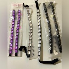 Bejeweled Bra Straps, Lot Of 3. Fun To Attach To Strapless Bras! Super Cute! Bra Straps, Strapless Bra, Women's Intimates, Super Cute, Bra, Purple, Women Shopping, Black, Color