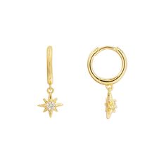 Our Northstar Huggies are simply adorable and perfect for adding a celestial element to your everyday. Each star is adorned with a sparkly cz stone for some extra shine! Wear these in a first, second or third piercing to create a beautiful ear stack.DETAILS 14kt gold plated or sterling silver cubic zirconia inlay 12mm across Third Piercing, Deer Jewelry, Ear Stack, Celestial Jewelry, First Second, North Star, Everyday Jewelry, Cz Stone, 14kt Gold