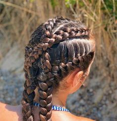 Hunger Games Inspired Hairstyles, Asian Hair Braids, Fighter Hairstyles, Creative Box Braids, Tight Braided Hairstyles, French Braided Hairstyles, Russian Braids, Plats Hairstyles, Crazy Braids