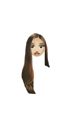 a doll with long brown hair is shown in front of a white background and there is no image on it