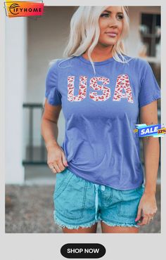 Usa Leopard Print T-shirt Transparent Clothing, Leopard Graphic, Clothing Packaging, Neck Stretches, Pattern Graphic, Graphic Tees Women, Affordable Fashion, Summer Looks, Clothing Items