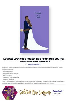 a wedding card with the words couples gratids pocket size promed journal mixed skin tones variation 6