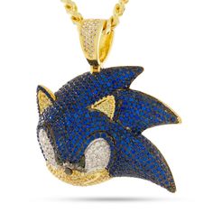 Gold Plated / 14K Gold / M Sonic the Hedgehog x King Ice - Sonic Necklace NKX14362 Sonic Necklace, Hedgehog Jewelry, Alice In Wonderland Props, Candy Theme Birthday Party, Streetwear Jewelry, Boys Necklace, Jewelry King, Autumn Lake, Expensive Jewelry Luxury