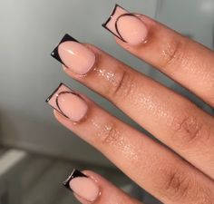 2 French Tip Nails, Nails For 50 Dollars, Short Hair Flat Twist, Short Modern French Nails, Short French Tip Color, Short Color French Tip Acrylic Nails, Non French Tip Nails, Shorties Acrylic Nails Square Design, Short Acrylic Nails Square White