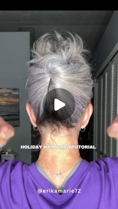 Erika Fenimore | Mature Beauty Bestie on Instagram: "Holiday hair updo with French hairpin. 
You will regret not saving this and trying it this holiday season. 🎄

#hairtutorial #hairupdo #holidayhairstyle #holidayupdo #holidayinspo" Hair Updo Styles, Short Hair Updo Tutorial, Hair Updos Tutorials, Short Hair Up, Easy Updo, Updo Tutorial, Instagram Hairstyles, Updo Styles