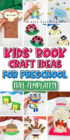 kids'book craft ideas for preschool and pre - school free printables to make