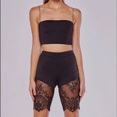 Reposhing This Item I Purchased From @Nmabra02. Worn Once For Photoshoot. Like New Without Tags. Questions? Leave A Comment Below! Biker Shorts, Lace Biker Shorts, Crop Top Skirt Set, Rompers Womens Jumpsuit, Romper Pattern, Strap Crop Top, Todays Outfit, Too Short, Black Jumpsuit