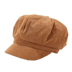 a brown corded hat on a white background